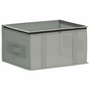 vidaXL Bo&icirc;te de rangement avec fen&ecirc;tre transparente Gris Tissu intiss&eacute;