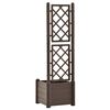 vidaXL Jardini&egrave;re avec treillis 43x43x142 cm PP Moka