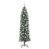 vidaXL Arbre de No&euml;l artificiel slim avec 300 LED Vert et blanc 210 cm