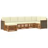 vidaXL Ensemble de canap&eacute; d'angle avec coussin 6 pcs Naturel et Cr&egrave;me