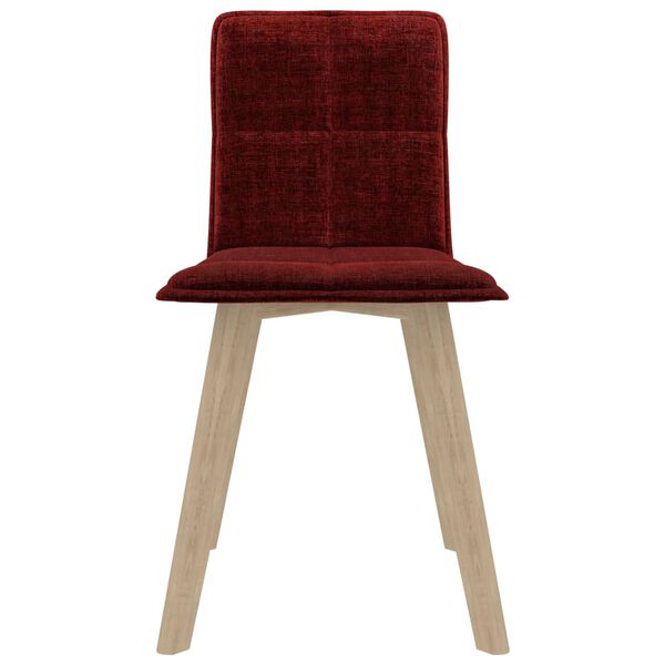 vidaXL Chaises &agrave; manger lot de 4 rouge bordeaux tissu