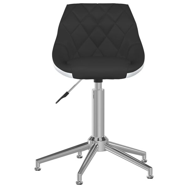 vidaXL Chaises &agrave; manger pivotantes lot de 4 noir et blanc similicuir