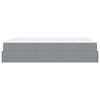 vidaXL Cadre de lit avec matelas avec matelas 2 pcs Gris clair tissu