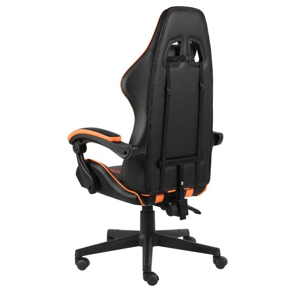 vidaXL Fauteuil de jeux vid&eacute;o Noir et orange Similicuir