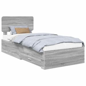 vidaXL Cadre de lit Gris Sonoma 75 x 190 cm Bois d'ing&eacute;nierie