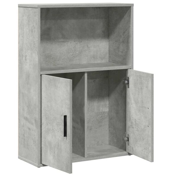 vidaXL Biblioth&egrave;que gris b&eacute;ton 60x24x85 cm bois d'ing&eacute;nierie