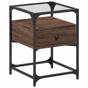vidaXL Table de chevet ch&ecirc;ne marron 40x40x55 cm bois d&rsquo;ing&eacute;nierie