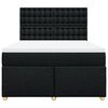 vidaXL Sommier &agrave; lattes de lit avec matelas Noir 140x200 cm Tissu