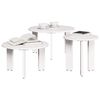 vidaXL Table basse 3 pcs Blanc Bois massif en pin