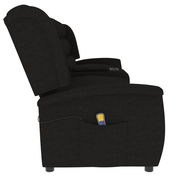 vidaXL Fauteuil de massage inclinable et porte-gobelet 4 places noir