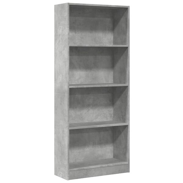 vidaXL Biblioth&egrave;que gris b&eacute;ton 60x24x143 cm bois d'ing&eacute;nierie
