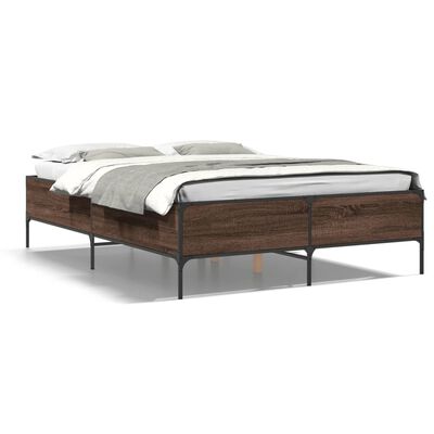 vidaXL Cadre de lit sans matelas chêne marron 150x200 cm