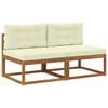 vidaXL Sofa de milieu ext&eacute;rieur avec coussin 2 Pi&egrave;ce Naturel