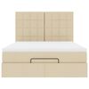 VidaXL Cadre de lit ottoman avec matelas cr&egrave;me 140x190 cm tissu