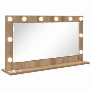 vidaXL Miroir de vanité avec miroir Chêne artisanal 80 x 45 x 18 cm