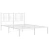 vidaXL Cadre de lit m&eacute;tal sans matelas et t&ecirc;te de lit blanc 140x200 cm