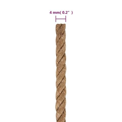 vidaXL Corde de jute 250 m de long 4 mm d'épaisseur