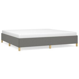 vidaXL Cadre de lit sans matelas gris fonc&eacute; 200x200 cm tissu