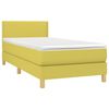 vidaXL Sommier &agrave; lattes de lit avec matelas et LED Vert 90x200cm Tissu
