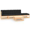 vidaXL Salon de jardin 5 pcs avec coussins Bois de pin massif