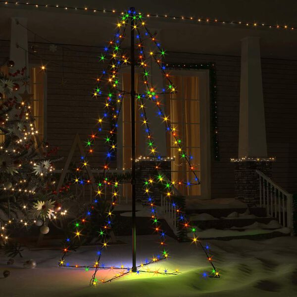 vidaXL Arbre de No&euml;l c&ocirc;ne 200 LED d'int&eacute;rieur/d'ext&eacute;rieur 98x150 cm