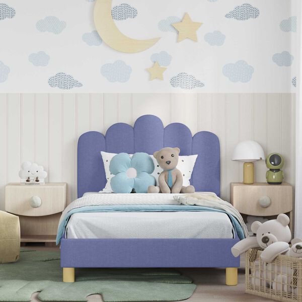 vidaXL Cadre de lit pour enfants avec t&ecirc;te de lit Bleu denim
