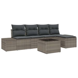 vidaXL Ensemble de canap&eacute; de jardin 5 pc Gris clair polyrotin