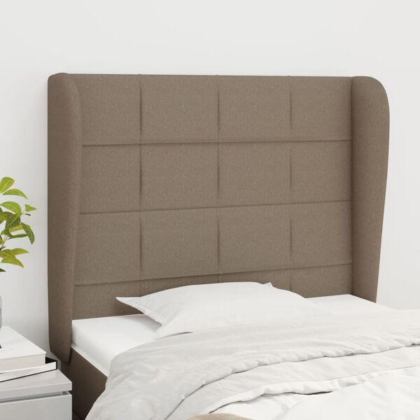 vidaXL T&ecirc;te de lit avec oreilles Taupe 103x23x118/128 cm Tissu