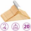 vidaXL Cintres antid&eacute;rapants 20 pcs Bois dur