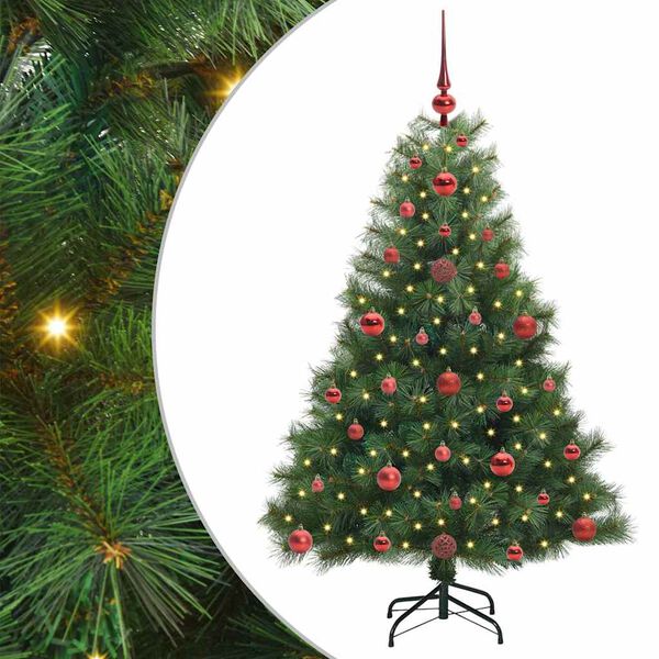 vidaXL Sapin de No&euml;l artificiel avec 150 LED Vert 120 cm PE et PVC