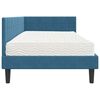 vidaXL Cadre de lit d'angle avec matelas 2 pcs Bleu Velours
