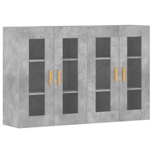 vidaXL Armoires murales 2 pcs gris b&eacute;ton bois d'ing&eacute;nierie