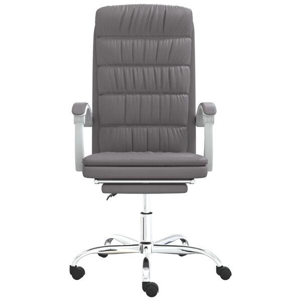 vidaXL Fauteuil inclinable de bureau Gris Similicuir
