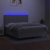 vidaXL Sommier &agrave; lattes de lit et matelas et LED Gris clair 160x200 cm
