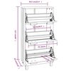 vidaXL Armoire &agrave; chaussures HAMAR Blanc 59,5x35x117 cm Bois de pin