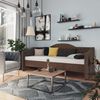 vidaXL Lit avec &eacute;clairage USB Marron fonc&eacute; Tissu 90x200 cm