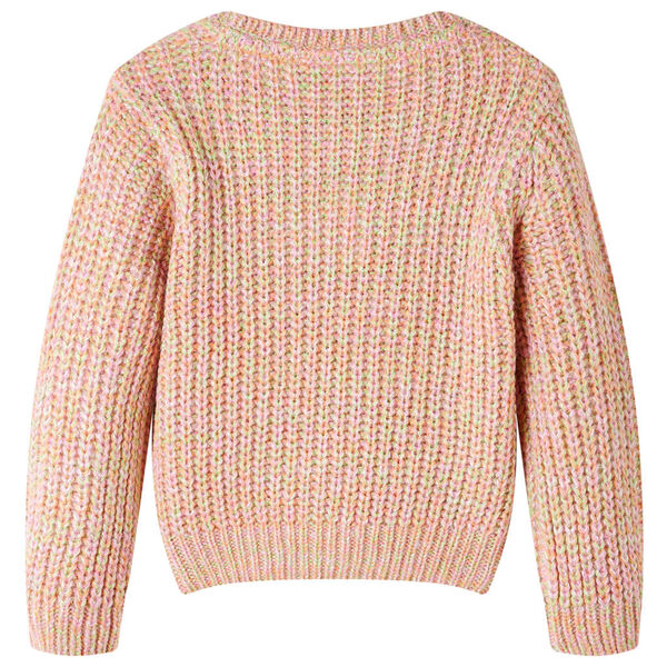 Pull-over tricot&eacute; pour enfants rose doux 140
