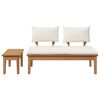 vidaXL Banc de jardin 2 pcs Cr&egrave;me et marron Bois de teck massif