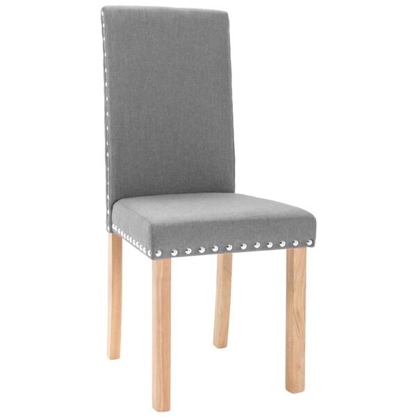 vidaXL Chaises &agrave; manger lot de 4 gris clair tissu