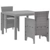 vidaXL Ensemble de salle &agrave; manger pour jardin 3 pc Gris clair