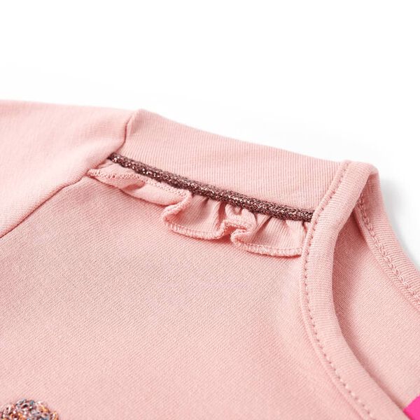T-shirt enfants &agrave; manches longues rose clair 140