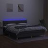 vidaXL Sommier &agrave; lattes de lit et matelas et LED Gris fonc&eacute; 180x200 cm