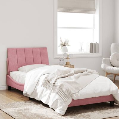vidaXL Cadre de lit avec tête de lit Rose 80x200 cm Velours
