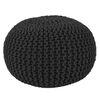 LABEL51 Pouf tricot&eacute; Coton M Noir