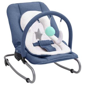 vidaXL Transat pour b&eacute;b&eacute; Bleu marine Acier