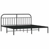 vidaXL Cadre de lit m&eacute;tal sans matelas avec t&ecirc;te de lit noir 193x203cm