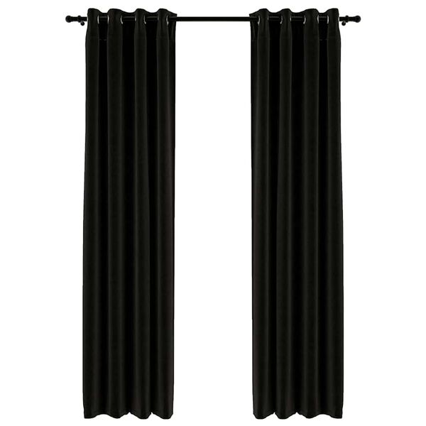 vidaXL Rideaux occultants Aspect de lin 2 pcs Anthracite 140x245 cm