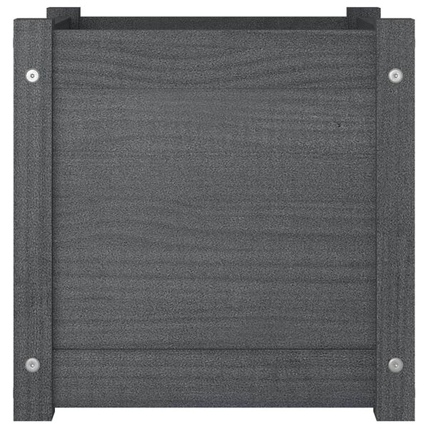 vidaXL Jardini&egrave;re Gris 40x40x40 cm Bois de pin massif