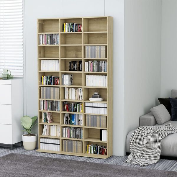 vidaXL Armoire &agrave; CD Ch&ecirc;ne sonoma 102x16x177,5 cm Bois d'ing&eacute;nierie