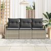 vidaXL Ensemble de canap&eacute; de jardin avec coussin 3 pcs Gris clair
